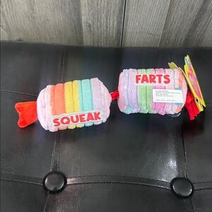 New Barkbox Squeak Farts Small Bark Dog Plush Stuffed Crinkle Squeaky Toy